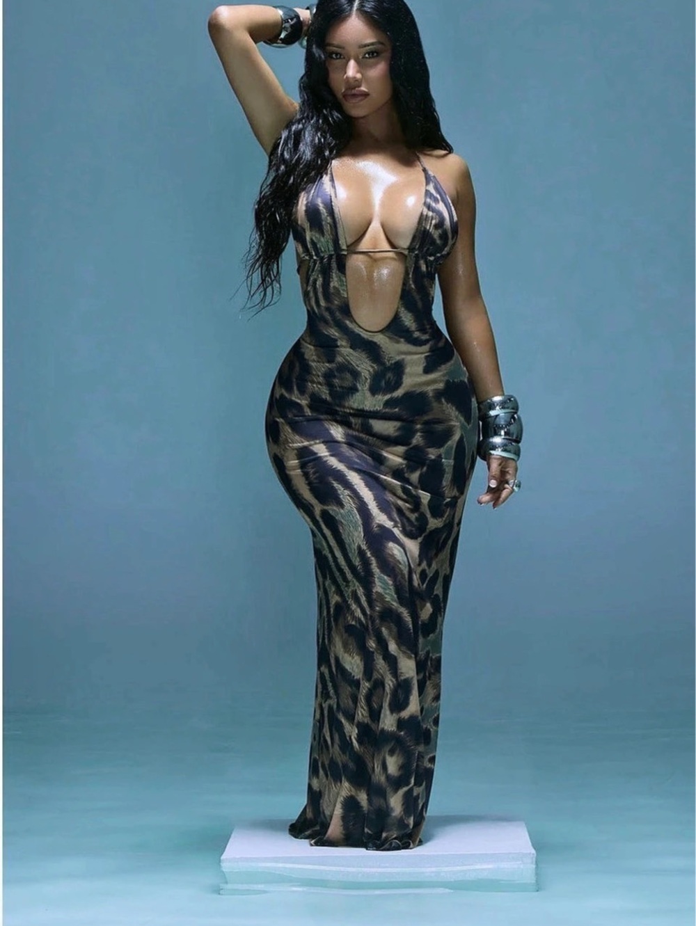 Fashion Nova tulum Knights leopard maxi dress